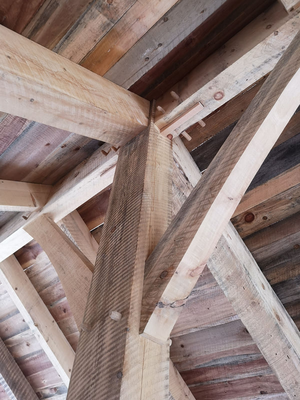 Close up of traditional wooden joinery.